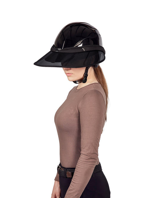 Black sun visor for equestrian helmet model MATTE