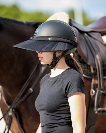 Black sun visor for equestrian helmet model MATTE